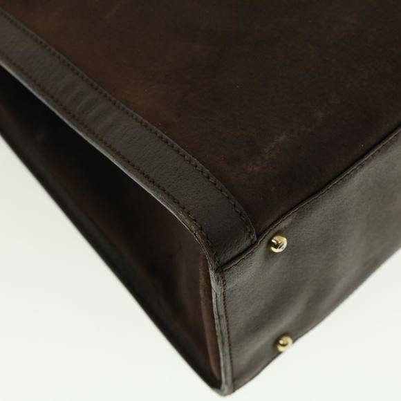 GUCCI Bamboo Hand Bag Suede Leather Brown Auth fm2206 - Picture 13 of 16